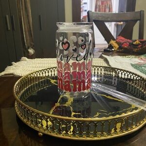 Mama Plastic Tumbler with Heart Design